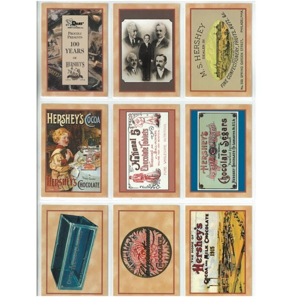 1995 - Hershey's Chocolate Base Card Set 100 Cards Dart Flipcards